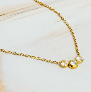 The Elara Three-Stone Necklace