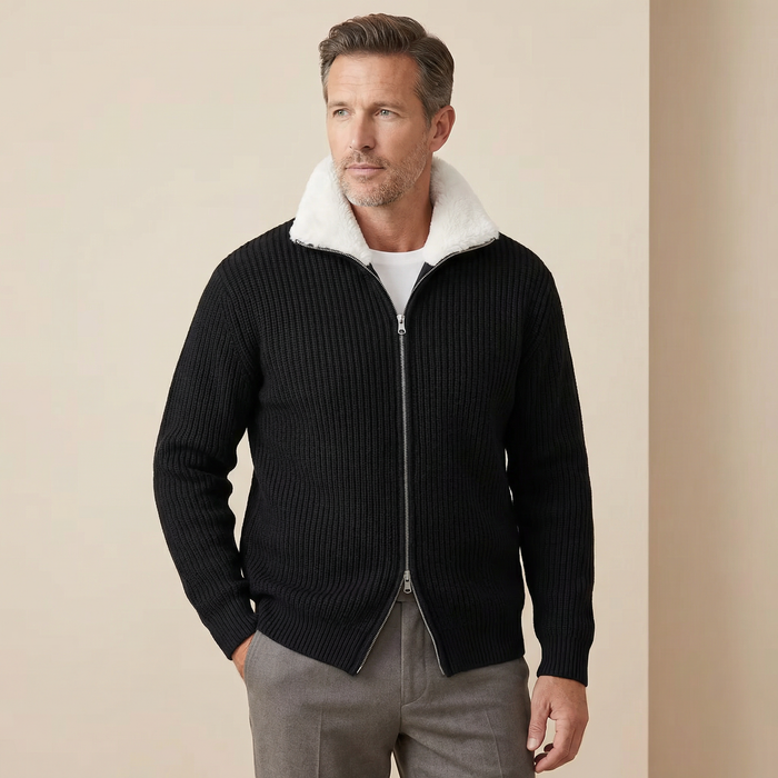 The Mercer Fur Collar Knit