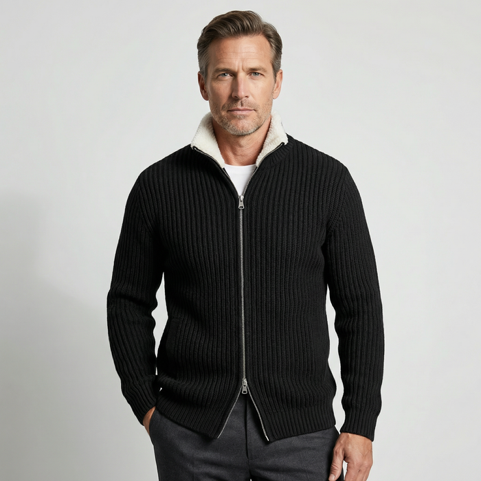 The Mercer Fur Collar Knit
