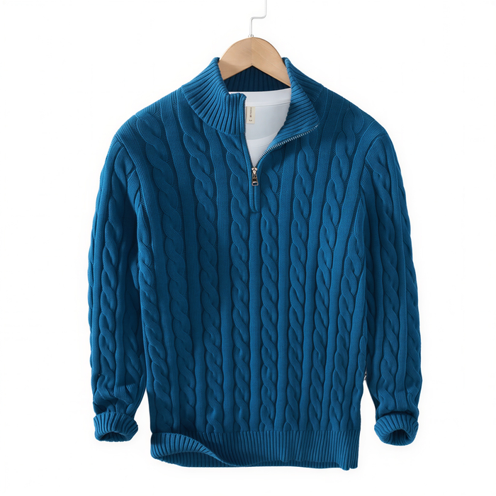 Everett Cable Knit Half-Zip Sweater