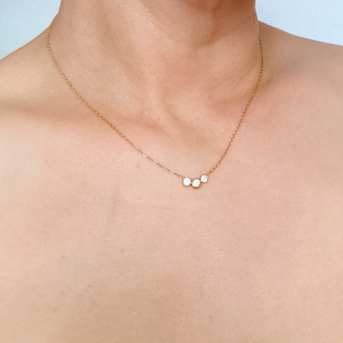The Elara Three-Stone Necklace